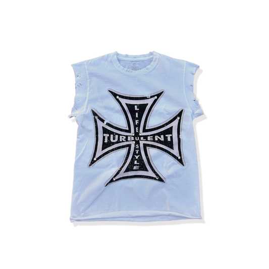 "RUFF RIDERS" IRON CROSS SLEEVELESS SHIRT